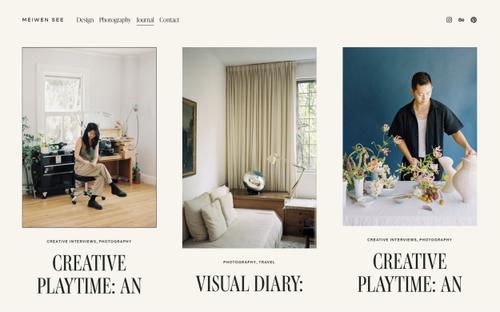 Screenshot of a website made with Squarespace - Portfolio website of photographer Meiwen See